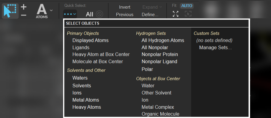 A clickable screenshot of the selection tools in Maestro's main toolbar